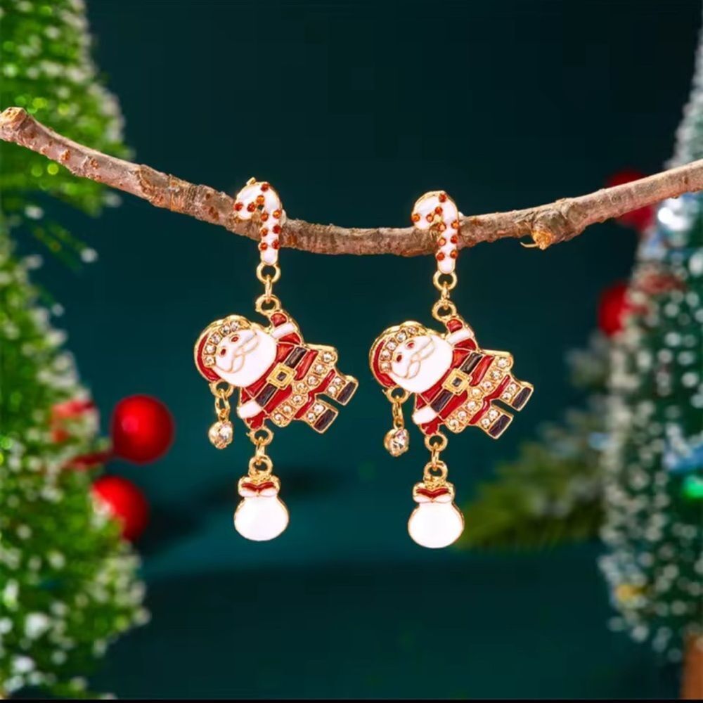 Festive Santa Drop stud Earrings